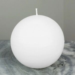 Свеча шар Redondo 15 см белая Омский Свечной фото 8