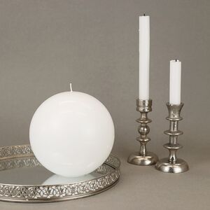 Свеча шар Redondo 15 см белая Омский Свечной фото 5