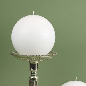 Свеча шар Redondo 15 см белая Омский Свечной фото 2