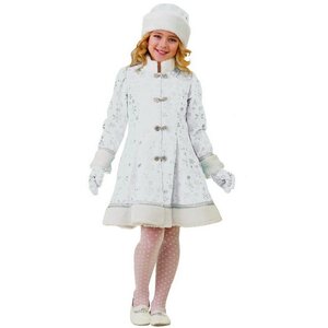 Карнавальный костюм Снегурочка Плюшевая белый, рост 128 см Батик фото 1