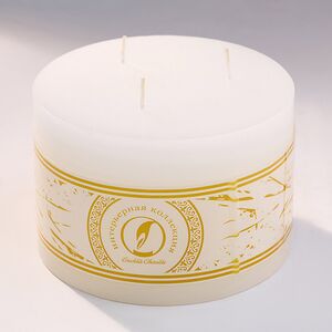 Большая свеча с тремя фитилями Ливорно 105*150 мм белая Омский Свечной фото 2