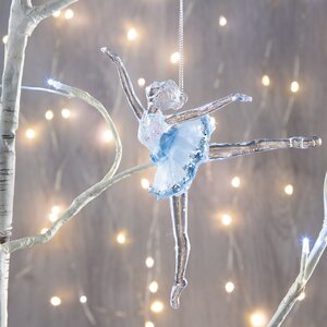 Елочная игрушка Балерина Жюлиетт 13 см в голубом платье, подвеска Forest Market фото 1