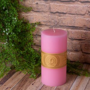 Декоративная свеча Ливорно 205*100 мм розовая Омский Свечной фото 1