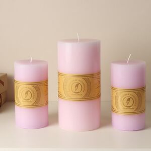 Декоративная свеча Ливорно 205*100 мм светло-розовая Омский Свечной фото 2