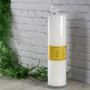 Декоративная свеча Ливорно 305*80 мм белая Омский Свечной фото 3
