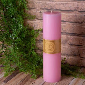 Декоративная свеча Ливорно 305*80 мм розовая Омский Свечной фото 1