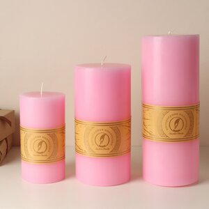 Декоративная свеча Ливорно 150*80 мм розовая Омский Свечной фото 2