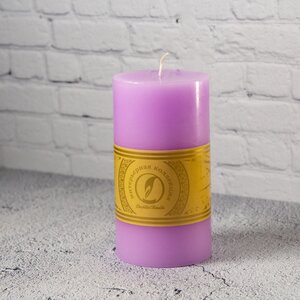 Декоративная свеча Ливорно 150*80 мм сиреневая Омский Свечной фото 1