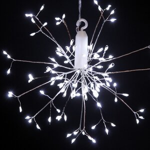 Светодиодное украшение Разряд Молнии 20 см, 120 холодных белых LED ламп, батарейки, серебряная проволока, IP20 Serpantin фото 2
