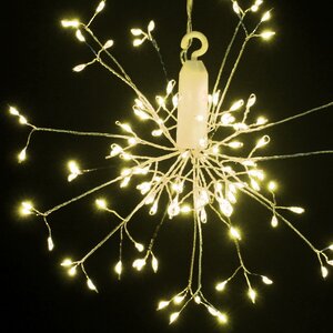 Светодиодное украшение Разряд Молнии 20 см, 120 теплых белых LED ламп, батарейки, серебряная проволока, IP20 Serpantin фото 2
