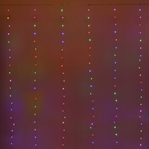 Гирлянда - занавес Роса Magnificent 3*2.8 м, 280 разноцветных RGB ламп, серебряная проволока, пульт управления, таймер, IP20 Serpantin фото 2