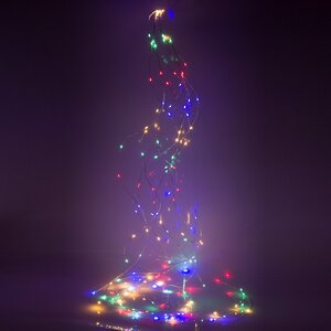 Гирлянда на елку 180-210 см Лучи Росы, 8 нитей, 160 разноцветных MINILED ламп, серебряная проволока, IP20 Serpantin фото 1