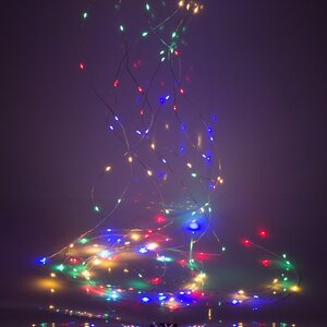 Гирлянда на елку 180-210 см Лучи Росы, 8 нитей, 160 разноцветных MINILED ламп, серебряная проволока, IP20 Serpantin фото 2