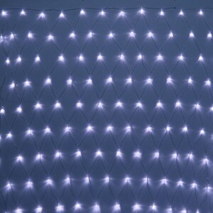 Светодиодная гирлянда сетка 2*1.5 м, 144 холодные белые LED лампы, прозрачный ПВХ, контроллер, IP20 Serpantin фото 1