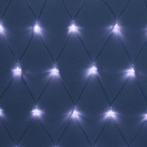 Светодиодная гирлянда сетка 2*1.5 м, 144 холодные белые LED лампы, прозрачный ПВХ, контроллер, IP20 Serpantin фото 2