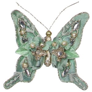 Набор елочных украшений Бабочки Артемида бирюзовые, 3 шт, клипса Katherine’s Collection фото 4