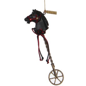 Елочная игрушка Лошадка Циркачка 19 см черная, подвеска Katherine’s Collection фото 1