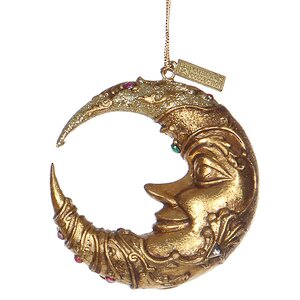 Елочная игрушка Небесное Светило - Месяц 15 см золото, подвеска Katherine’s Collection фото 1