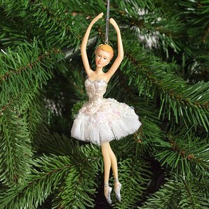 Елочное украшение Балерина Коппелия с поднятыми руками 17 см, подвеска Katherine’s Collection фото 2