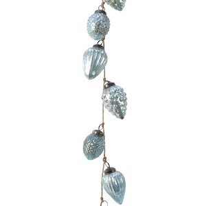Гирлянда из стеклянных шишек Фантазия 120 см серебряно-голубая, уценённый Kaemingk фото 1