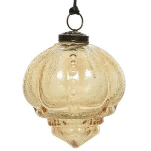Винтажный елочный шар Мари-Виктуар 10 см песочный, стекло Kaemingk фото 1