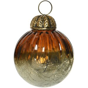 Винтажный елочный шар Ardennes 10 см янтарный, стекло