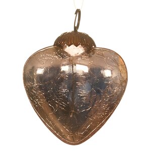 Винтажная елочная игрушка Сердце Фламанвиль 8 см, стекло, подвеска Kaemingk фото 1