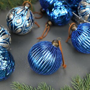 Набор стеклянных шаров Notte Mirtilli 8 см, 12 шт Winter Deco фото 2