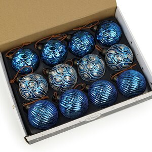 Елочные шары Notte Mirtilli 8 см, 12 шт, стекло Winter Deco фото 8