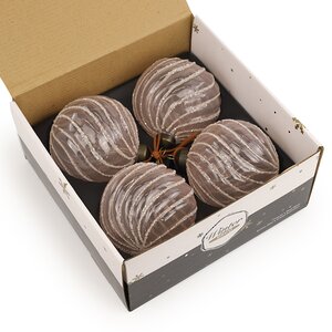 Елочные шары La Vicomtesse 10 см, 4 шт, стекло Winter Deco фото 5