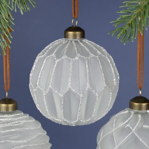 Набор стеклянных шаров Альстен 10 см, 6 шт морозный белый Winter Deco фото 3
