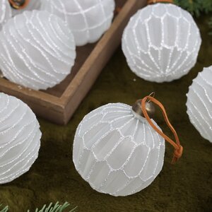 Набор стеклянных шаров Альстен 8 см, 12 шт морозный белый Winter Deco фото 2