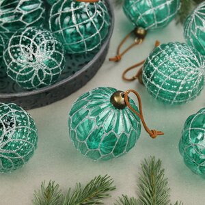 Елочные шары Emerald Hommage 8 см, 11 шт, стекло, уцененные Winter Deco фото 2