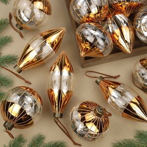 Набор стеклянных шаров Vincitore Sole 10-15 см, 12 шт Winter Deco фото 1