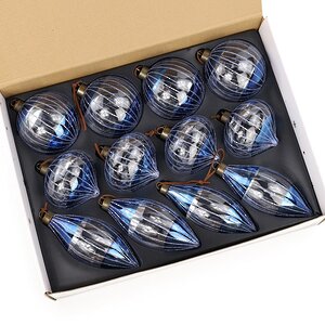 Елочные шары Vincitore Luna 10-15 см, 12 шт, стекло Winter Deco фото 8