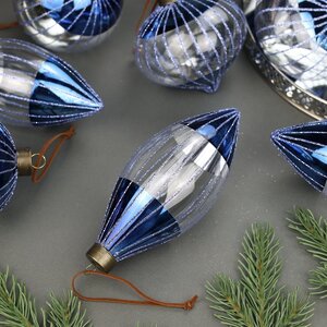 Елочные шары Vincitore Luna 10-15 см, 12 шт, стекло Winter Deco фото 5