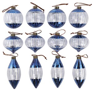 Елочные шары Vincitore Luna 10-15 см, 12 шт, стекло Winter Deco фото 6