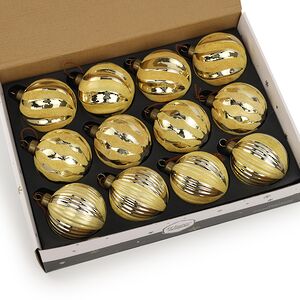 Елочные шары Marbre Gold 8 см, 11 шт, стекло, уцененные Winter Deco фото 8