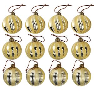 Елочные шары Marbre Gold 8 см, 11 шт, стекло, уцененные Winter Deco фото 6