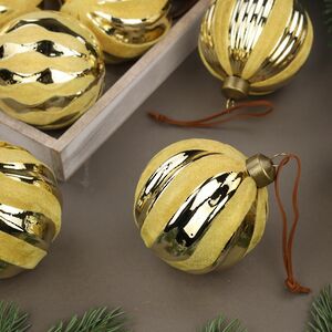 Елочные шары Marbre Gold 8 см, 11 шт, стекло, уцененные Winter Deco фото 2