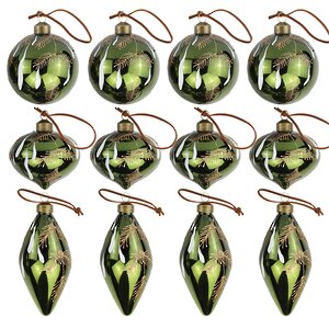 Набор стеклянных шаров Olive Ramo 8-12 см, 12 шт Winter Deco фото 7