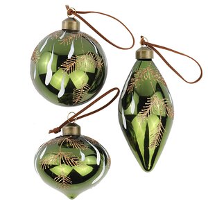 Елочные шары Olive Ramo 8-12 см, 12 шт, стекло Winter Deco фото 6