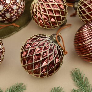 Елочные шары Монморанси 10 см, 12 шт, стекло Winter Deco фото 2