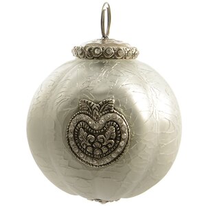 Винтажный шар Райский подарок 8.5 см, белый матовый, стекло Kaemingk фото 1