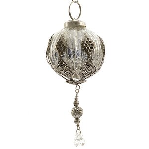 Винтажный шар Серебряный Звон 5 см, стекло Kaemingk фото 1