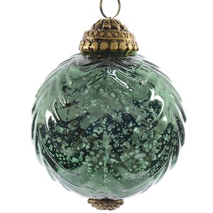 Винтажный шар Индийские Напевы 10 см зеленый, стекло Kaemingk фото 1