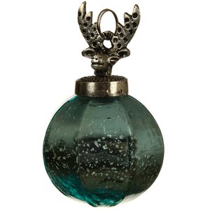 Винтажный елочный шар Дирбрунн 12*7.5 см аквамариновый, стекло Kaemingk фото 1