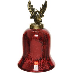Стеклянная елочная игрушка Колокольчик Heilbronn 15 см, красный, подвеска