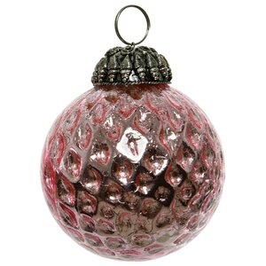 Винтажный елочный шар Квинто 7.5 см розовый, стекло