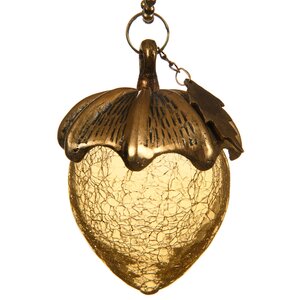 Винтажная елочная игрушка Желудь Огюстен 11 см золотой, стекло, подвеска Kaemingk фото 1